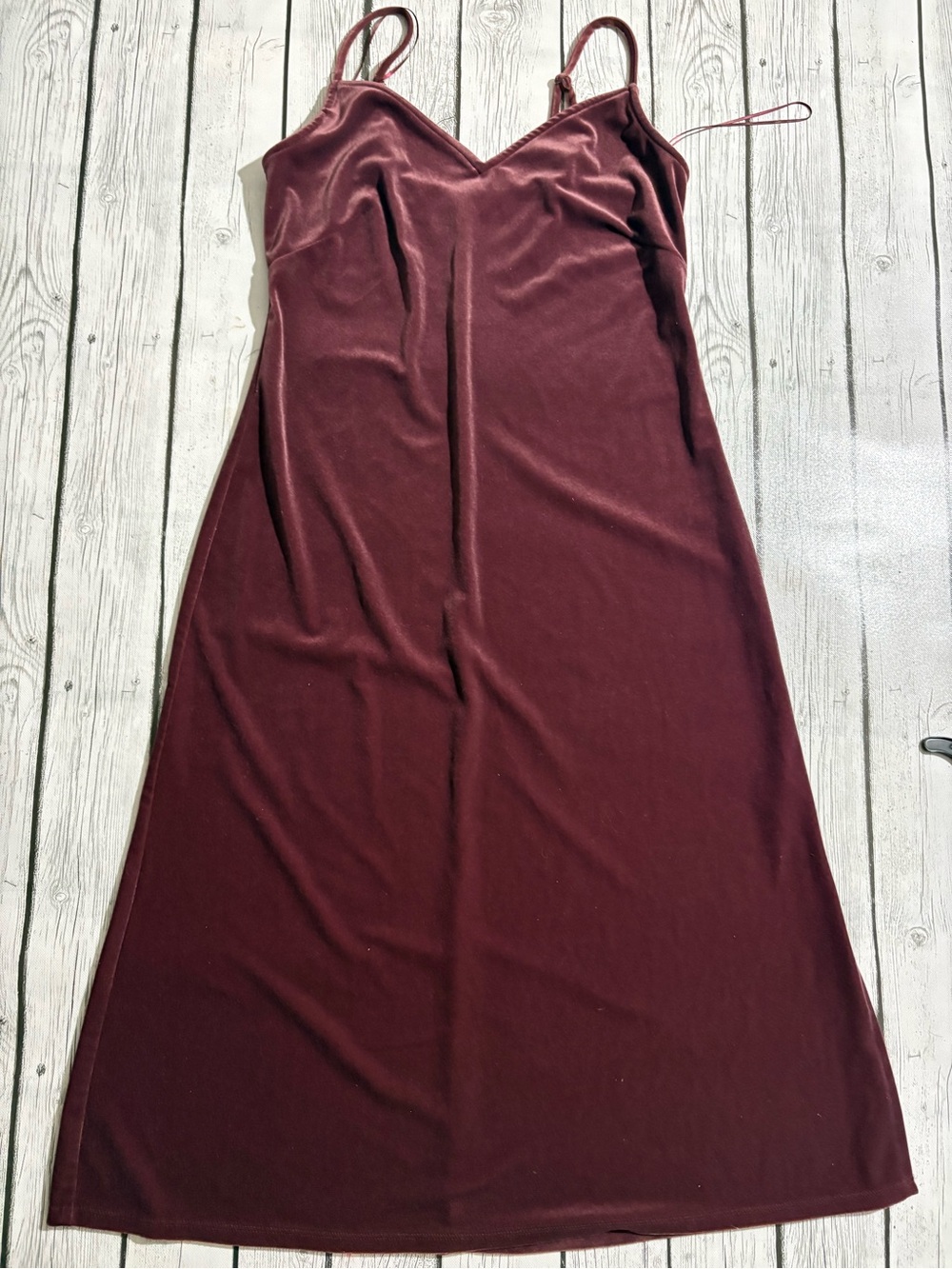 Womens Time And Tru Size S 4-6 Velvet Slip Dress plum